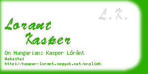 lorant kasper business card